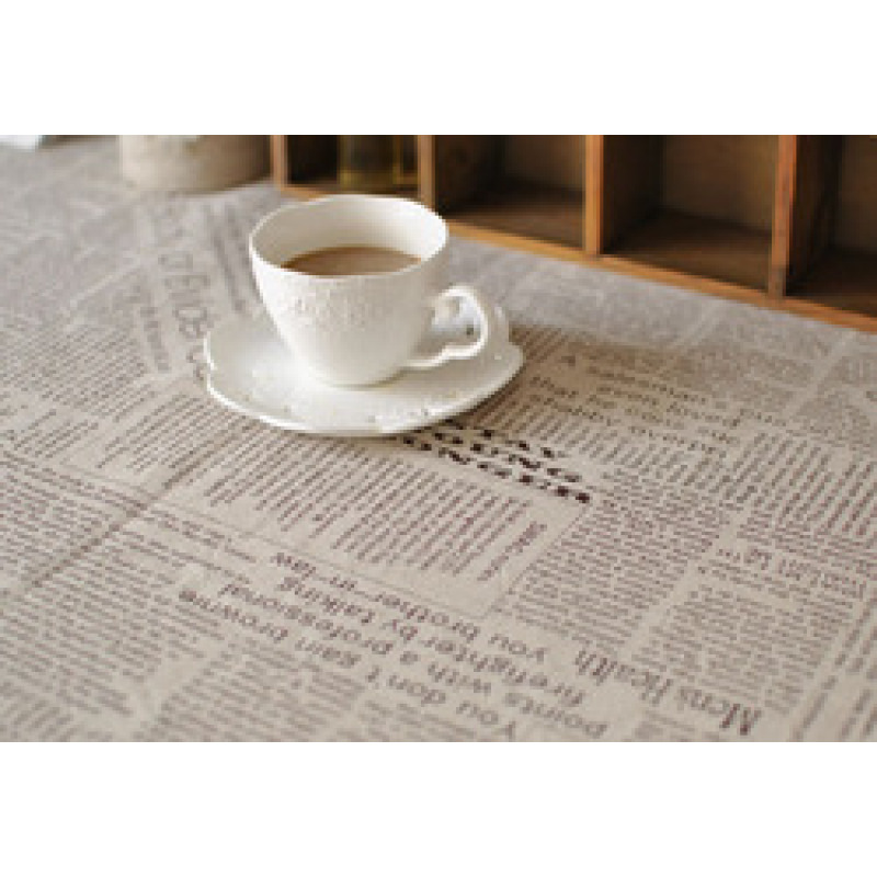 American Element European-style British Cotton Linen Tablecloth, English Newspaper Tablecloth /