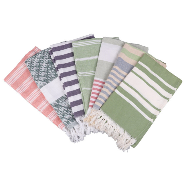 OEM Bohomia Style Turkish Beach Towel, Striped Tassel Beach Towels#