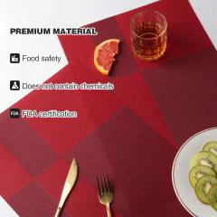 Placemats Set of 6 Woven Vinyl Placemat, Placemats for Dining Table Place Mats Indoor Easy to Clean#