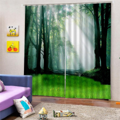 Wholesale Livingroom Curtains Printed Landscape,Cheap Kitchen Accessories Set Curtain Panel$