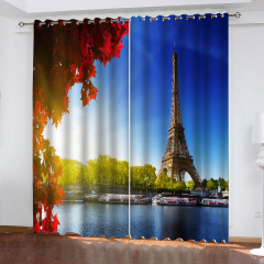 Store Insulated Curtains Made In China, Mercado Mayorista 3D Curtains Printed Landscape/