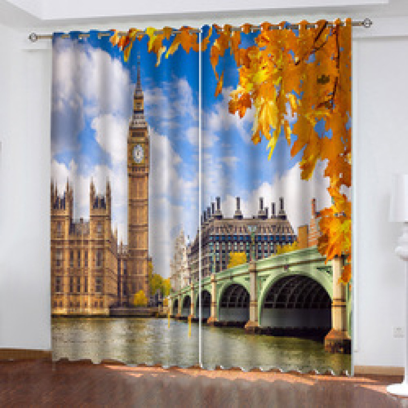 Store Insulated Curtains Made In China, Mercado Mayorista 3D Curtains Printed Landscape/