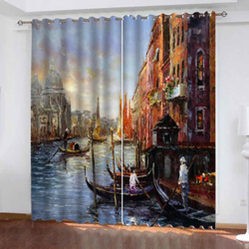 Store Insulated Curtains Made In China, Mercado Mayorista 3D Curtains Printed Landscape/