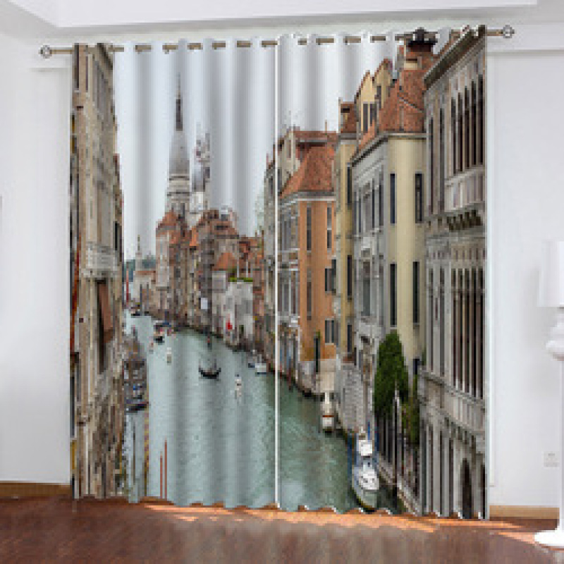 Store Insulated Curtains Made In China, Mercado Mayorista 3D Curtains Printed Landscape/