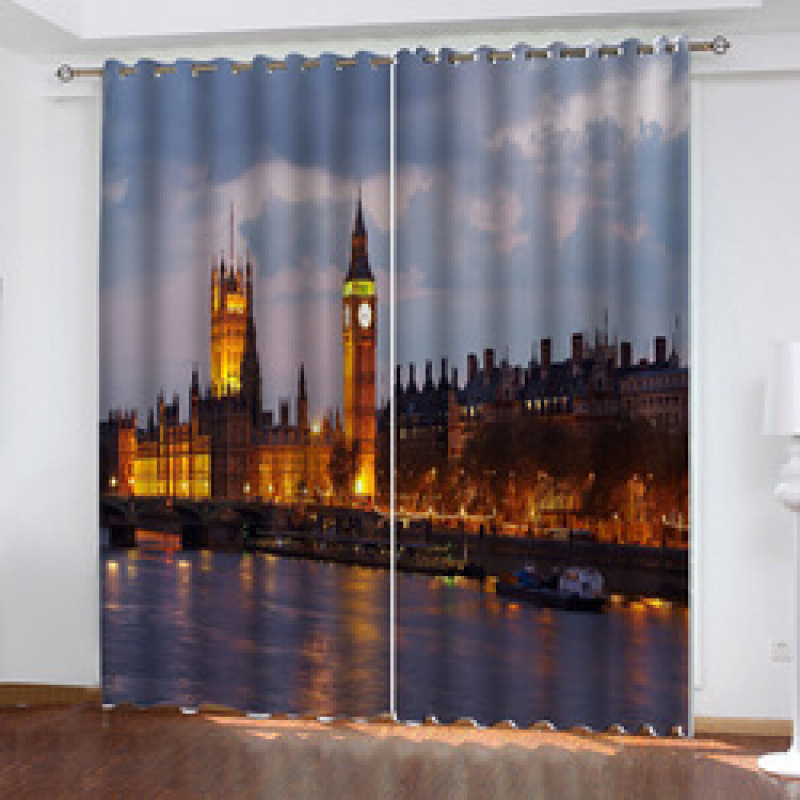 Store Insulated Curtains Made In China, Mercado Mayorista 3D Curtains Printed Landscape/