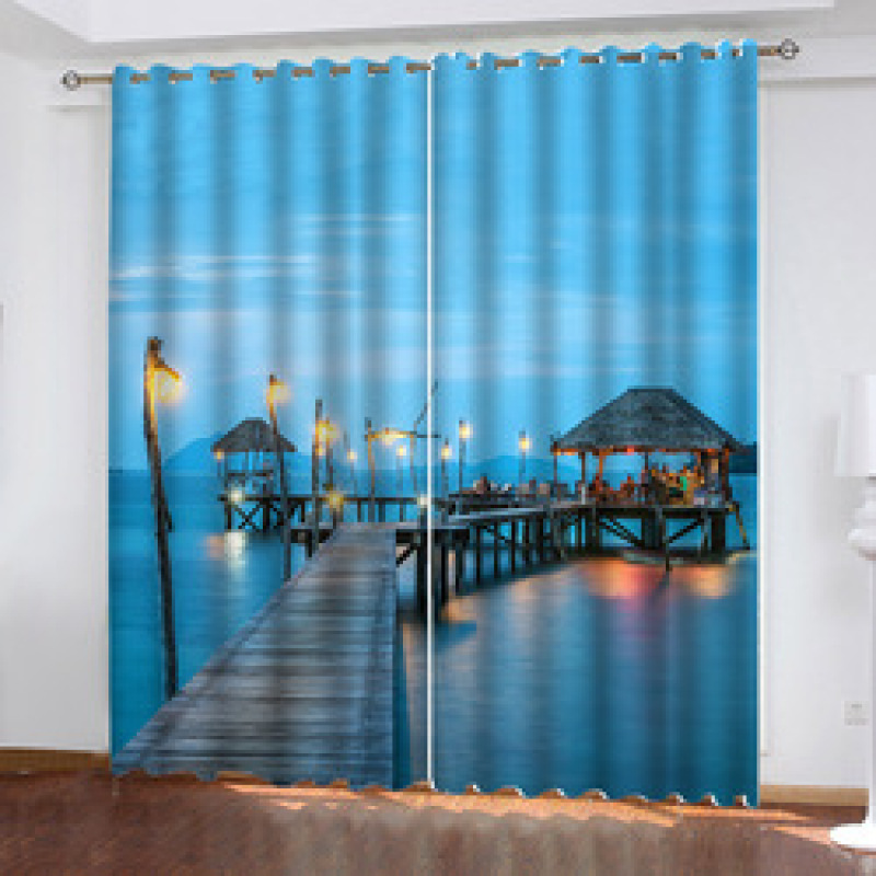 Store Insulated Curtains Made In China, Mercado Mayorista 3D Curtains Printed Landscape/