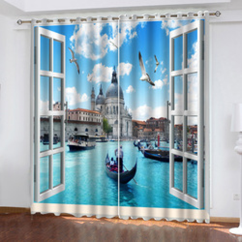 Store Insulated Curtains Made In China, Mercado Mayorista 3D Curtains Printed Landscape/