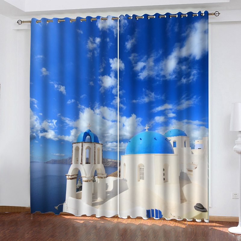 Store Insulated Curtains Made In China, Mercado Mayorista 3D Curtains Printed Landscape/
