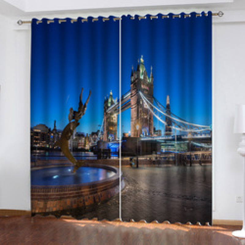 Store Insulated Curtains Made In China, Mercado Mayorista 3D Curtains Printed Landscape/