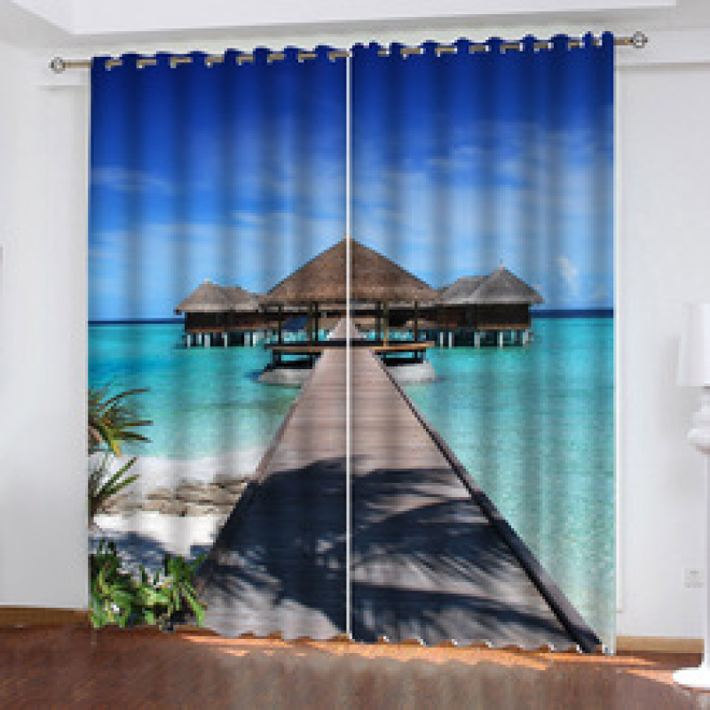 Store Insulated Curtains Made In China, Mercado Mayorista 3D Curtains Printed Landscape/