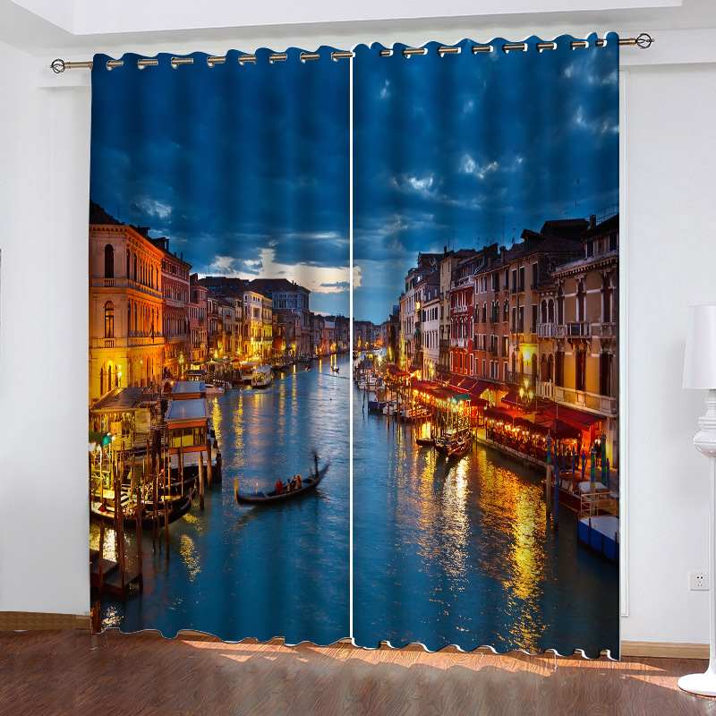 Store Insulated Curtains Made In China, Mercado Mayorista 3D Curtains Printed Landscape/