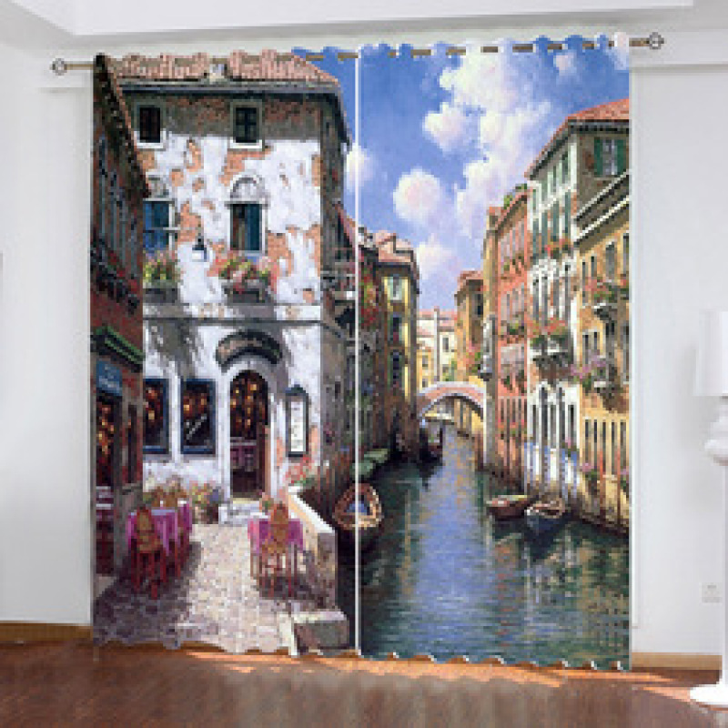 Store Insulated Curtains Made In China, Mercado Mayorista 3D Curtains Printed Landscape/