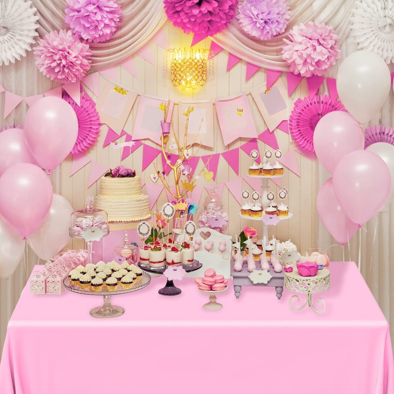 Anti-oil Tableware Solid Color Disposable sequins tablecloth dusty pink wedding For Birthday New Year Christmas Party