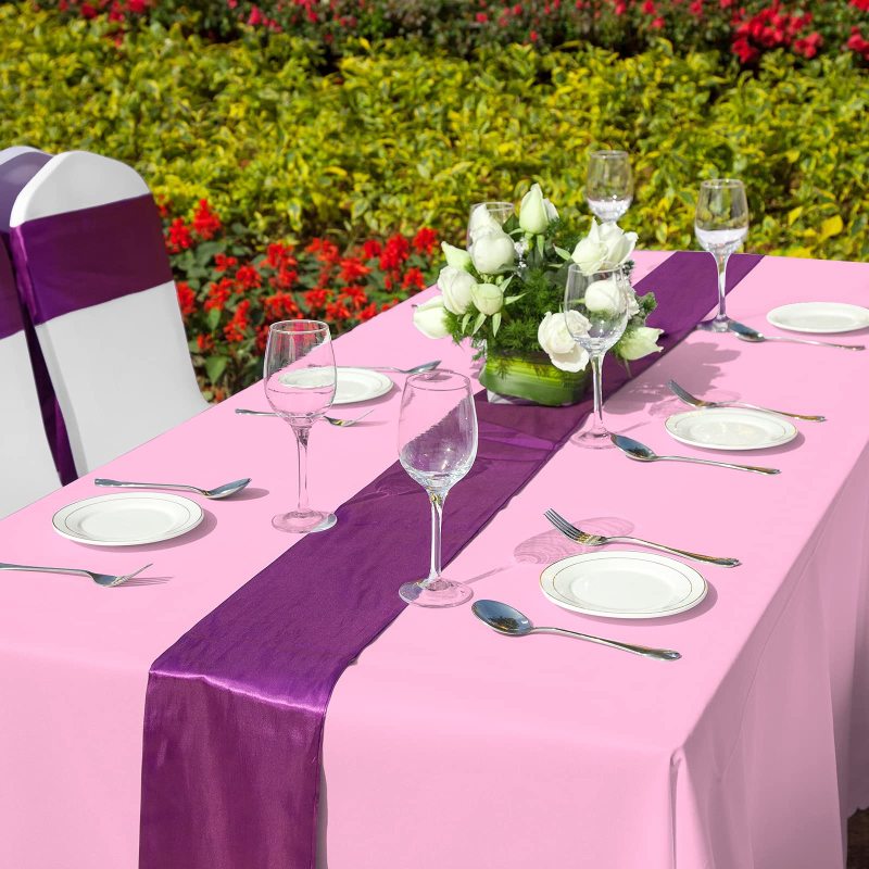 Anti-oil Tableware Solid Color Disposable sequins tablecloth dusty pink wedding For Birthday New Year Christmas Party