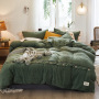 King Size  Bed Sheet Set, Soft Fabric Crystal Velvet Solid Color  Bedding Set /