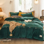 King Size  Bed Sheet Set, Soft Fabric Crystal Velvet Solid Color  Bedding Set /