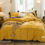 King Size  Bed Sheet Set, Soft Fabric Crystal Velvet Solid Color  Bedding Set /