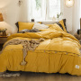 King Size  Bed Sheet Set, Soft Fabric Crystal Velvet Solid Color  Bedding Set /