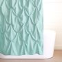 High Solid Color Pinched Pleat Bathroom Water Shower Curtain/