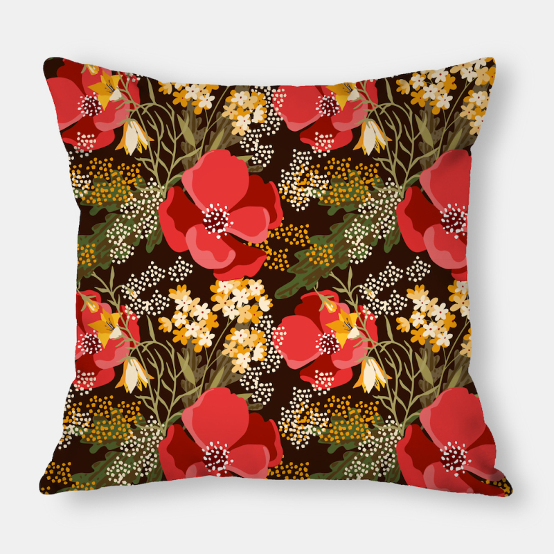 Black White Striped Flowers Pattern Style Polyester Linen Cushion Cover, Pillowcase Waist Throw Home decor Sofa Cushion Cover/