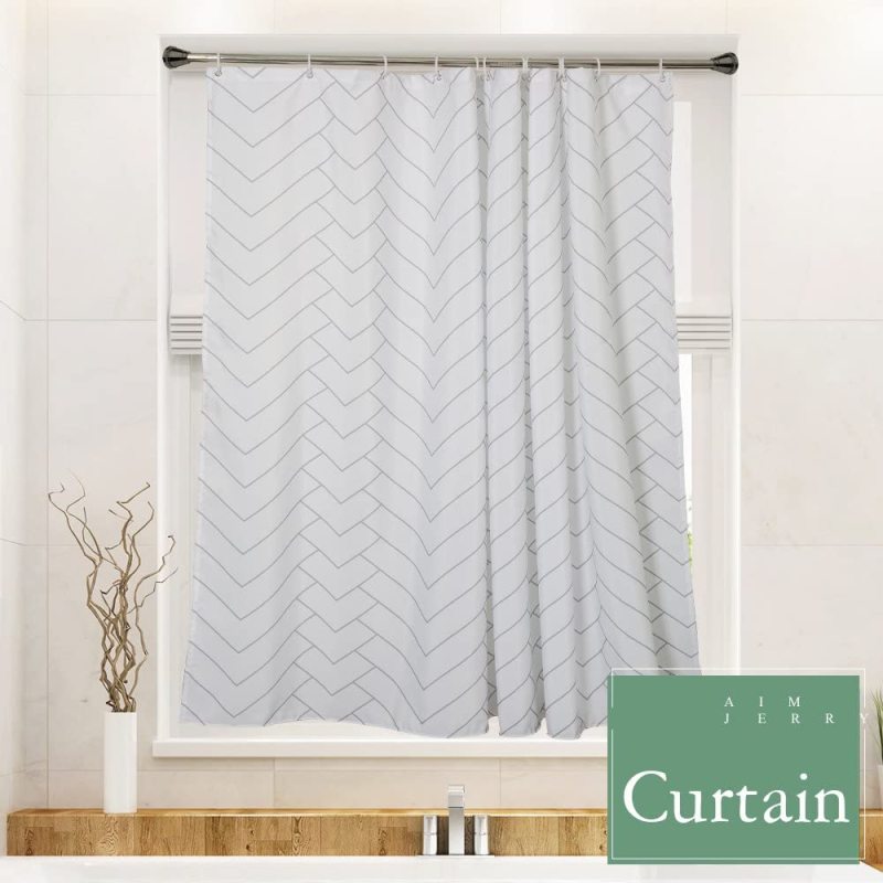 Hotel quality striped fabric shower curtain Custom Printed Shower Curtain wholesale-curtain