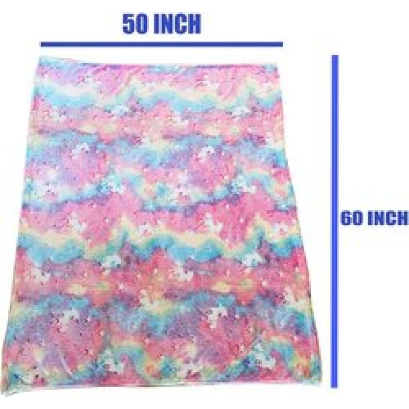 Glow in Dark Throw Blanket Luminous Unicorns Blanket for Girls Cozy Fleece Soft Plush Kids Flannel Blanket Rainbow Unicorns