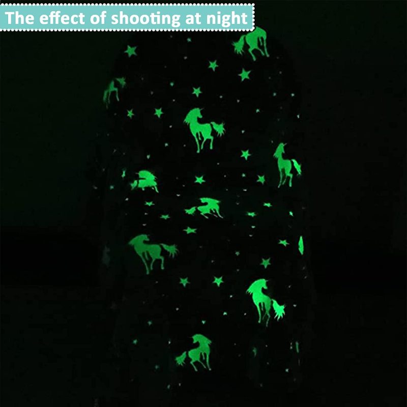 Glow in Dark Throw Blanket Luminous Unicorns Blanket for Girls Cozy Fleece Soft Plush Kids Flannel Blanket Rainbow Unicorns