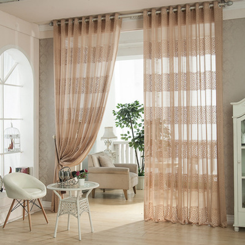 Chinese Style Jacquard Hollow Curtain, Balcony Living Room Study Custom Curtain Fabric Finished Product /