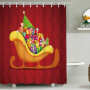 Snowman Shower Curtain Design,Print Fabric Christmas Shower Curtain Set#
