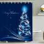 Snowman Shower Curtain Design,Print Fabric Christmas Shower Curtain Set#