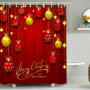 Snowman Shower Curtain Design,Print Fabric Christmas Shower Curtain Set#