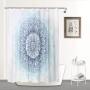 Classy Navy Waffle White Shower Curtain, Hot Sale Shower Curtain Waffle Weave/