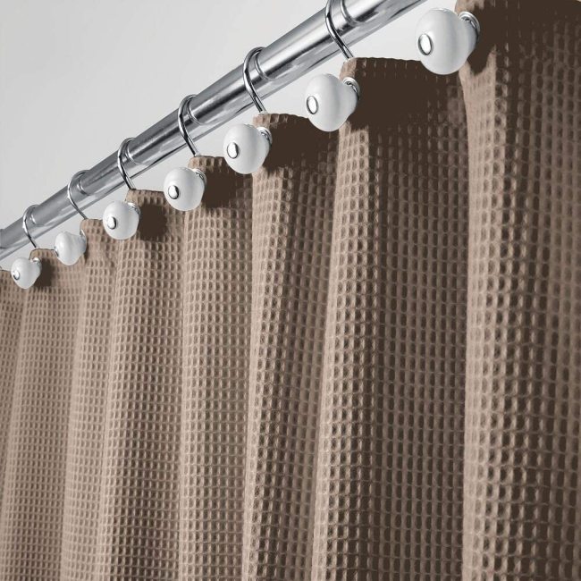 Luxury Latest Custom Bathroom Shower Curtain , Waffle Weave Shower curtain Mildew Free Water Resistant  Shower  Curtain /