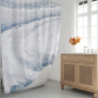 Nordic Blue Marble Bathroom Shower Curtain, Polyester Waterproof Mildew Thickening Shower Curtain Bathroom Cover/