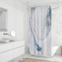 Nordic Blue Marble Bathroom Shower Curtain, Polyester Waterproof Mildew Thickening Shower Curtain Bathroom Cover/