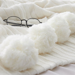 Ball Blanket Cotton Knit Soft Throw Cotton Sofa Blanket Air Conditioning Blanket With Small ball /