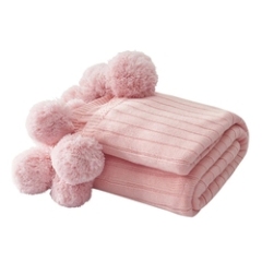 Ball Blanket Cotton Knit Soft Throw Cotton Sofa Blanket Air Conditioning Blanket With Small ball /