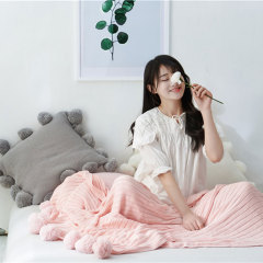 Ball Blanket Cotton Knit Soft Throw Cotton Sofa Blanket Air Conditioning Blanket With Small ball /