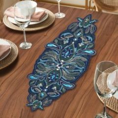 Wholesale Handmade Embroidery Beaded Table Runner for Tabletop - Home Decor Mat for Wedding Party Baby Shower Family Gathering