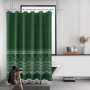 Wholesale Waffle Weave Shower Curtains, Printed Shower Curtains with Tassel$