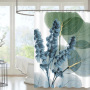 Chun Yafang Shower Curtain Hotel Dedicated, Light Blue Bouquet Pattern Small Fresh Shower Curtain/
