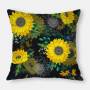 Fashion Yellow Sunflower Geometry Polyester Linen Decorative Square Cushion Cover, Sofa Chair Bed Office Gift Pillowcase/