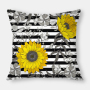 Fashion Yellow Sunflower Geometry Polyester Linen Decorative Square Cushion Cover, Sofa Chair Bed Office Gift Pillowcase/