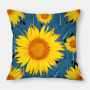 Fashion Yellow Sunflower Geometry Polyester Linen Decorative Square Cushion Cover, Sofa Chair Bed Office Gift Pillowcase/