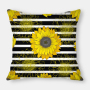 Fashion Yellow Sunflower Geometry Polyester Linen Decorative Square Cushion Cover, Sofa Chair Bed Office Gift Pillowcase/