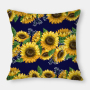 Fashion Yellow Sunflower Geometry Polyester Linen Decorative Square Cushion Cover, Sofa Chair Bed Office Gift Pillowcase/