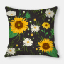 Fashion Yellow Sunflower Geometry Polyester Linen Decorative Square Cushion Cover, Sofa Chair Bed Office Gift Pillowcase/