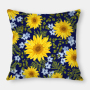 Fashion Yellow Sunflower Geometry Polyester Linen Decorative Square Cushion Cover, Sofa Chair Bed Office Gift Pillowcase/