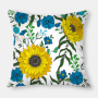 Fashion Yellow Sunflower Geometry Polyester Linen Decorative Square Cushion Cover, Sofa Chair Bed Office Gift Pillowcase/