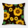 Fashion Yellow Sunflower Geometry Polyester Linen Decorative Square Cushion Cover, Sofa Chair Bed Office Gift Pillowcase/